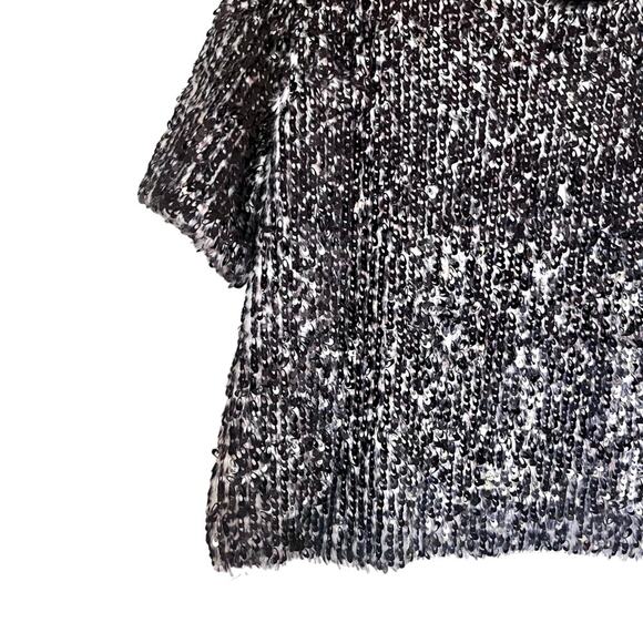 Search For Sanity Fuzzy Sequin Short Sleeve Sweater Top Medium - Picture 7 of 8